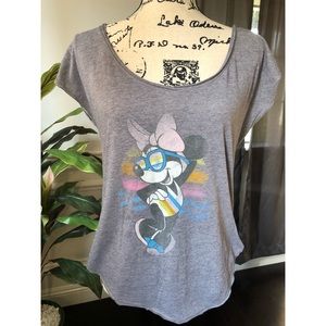 Hollister Minnie Mouse grey vneck tee small